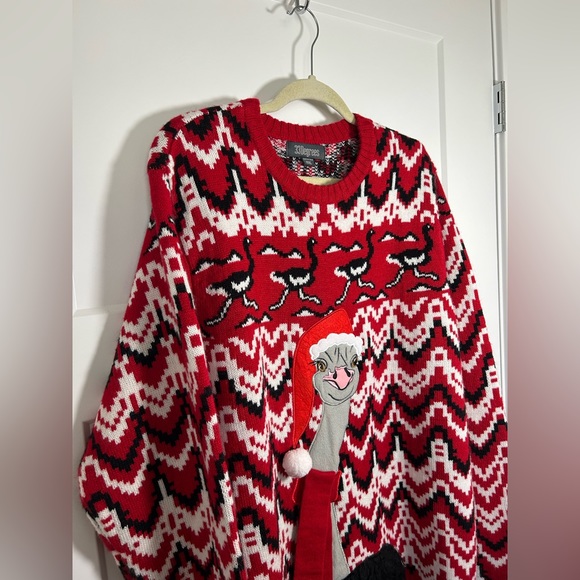 Plus size Christmas sweater, Ostrich Santa - Picture 2 of 9